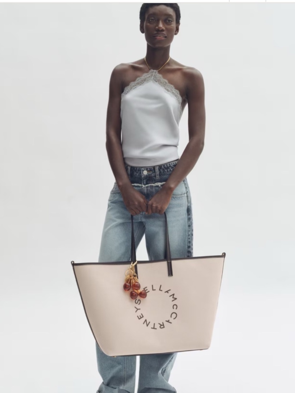 NEW Stella McCartney x H&M Large Canvas Tote Logo Shoulder Logo Bag - Picture 2 of 5